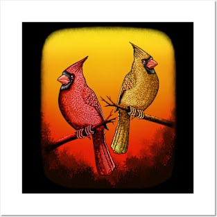 Red Cardinal bird cute red birds Posters and Art